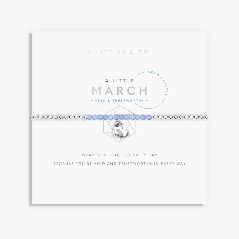 A Little Birthstone 'March' Aqua Crystal Bracelet