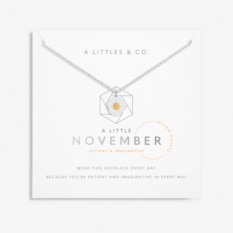 Birthstone A Little Necklace 'November' Yellow Quartz