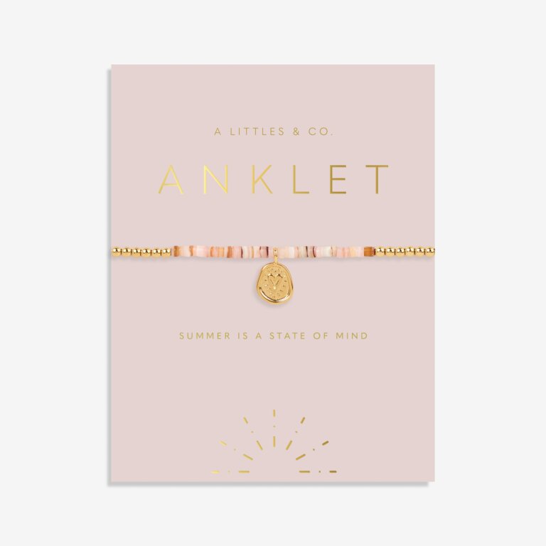 Pink Shell Anklet in Gold-Tone Plating