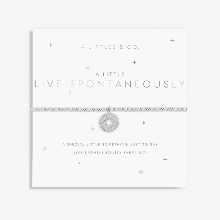 A Little 'Live Spontaneously' Bracelet in Silver Plating