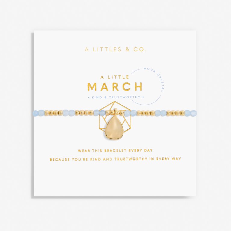 Birthstone A Little March Bracelet in Gold-Tone Plating
