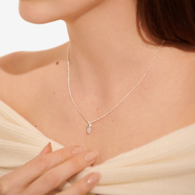 Affirmation Crystal A Little 'Balance' Necklace in Silver Plating