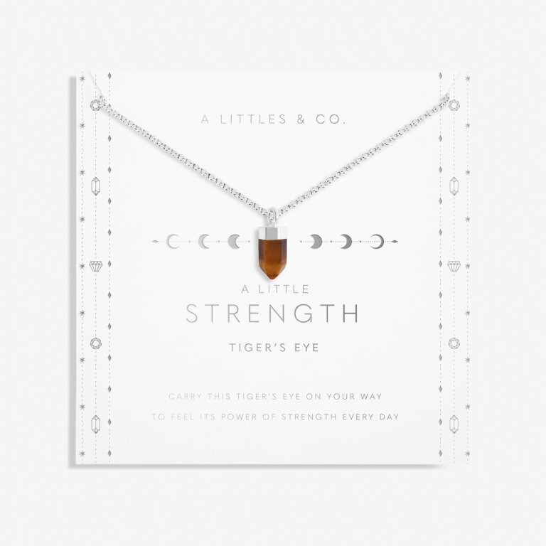 Affirmation Crystal A Little 'Strength' Necklace in Silver Plating
