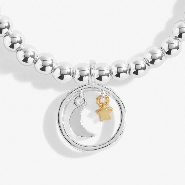 Beautifully Boxed A Little 'Shoot For The Moon Land Amongst The Stars' Bracelet in Silver Plating & Gold-Tone Plating