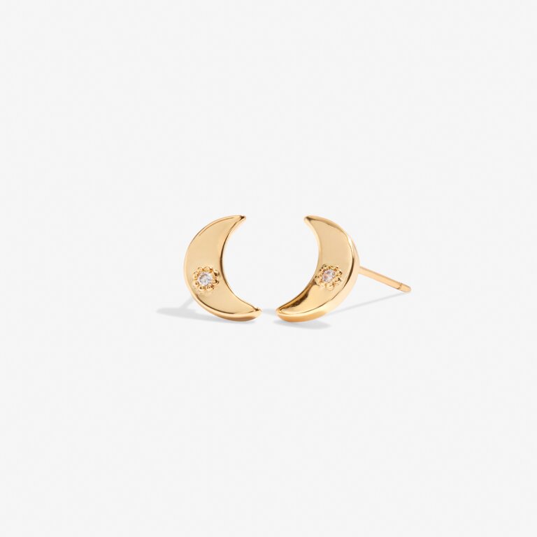 Beautifully Boxed 'Love You To The Moon' Earrings in Gold-Tone Plating