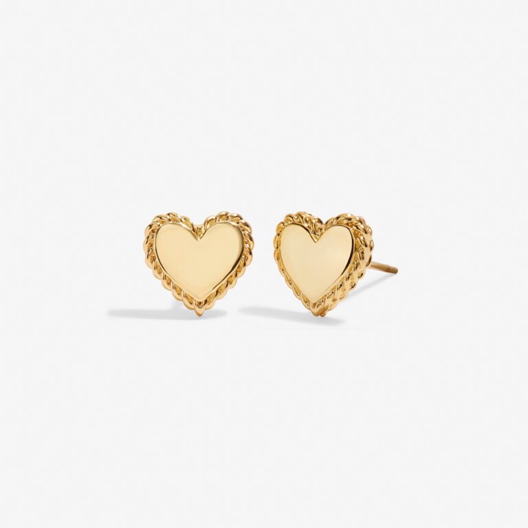 Beautifully Boxed 'Heart Of Gold' Earrings in Gold-Tone Plating