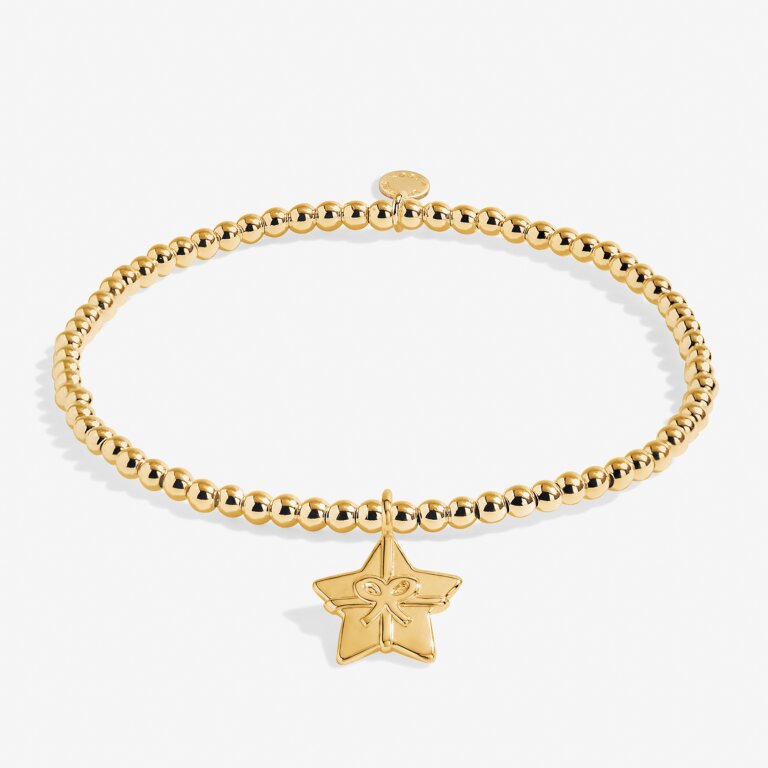 Christmas Gift Box 'Merry Christmas' Bracelet in Gold-Tone Plating