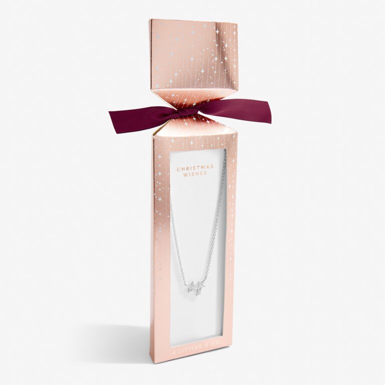 Christmas Gift Box 'Christmas Wishes' Necklace in Silver Plating