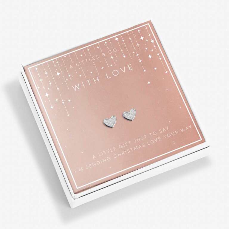 Christmas Beautifully Boxed 'With Love' Earrings in Silver Plating