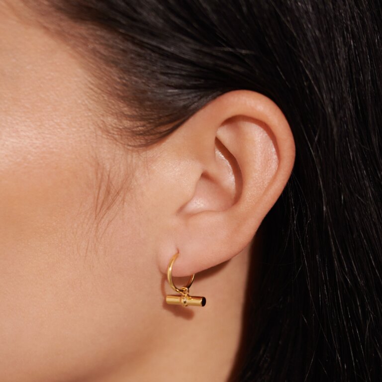 Aura Bar Hoop Earrings in Gold-Tone Plating