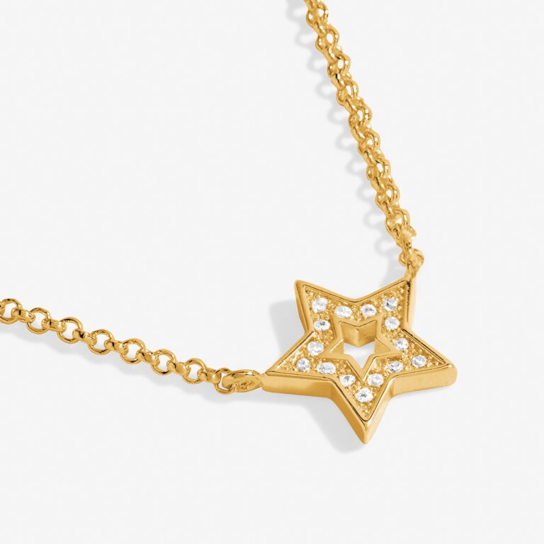 Christmas Gift Box 'Merry Christmas' Necklace in Gold-Tone Plating
