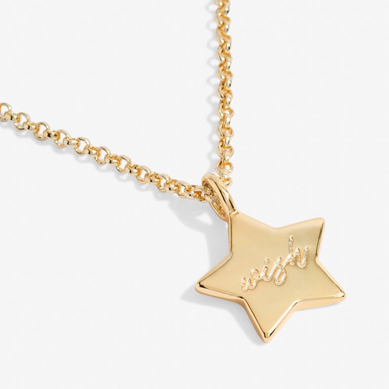 My Moments Christmas 'Sending You Christmas Wishes' Necklace in Gold-Tone Plating