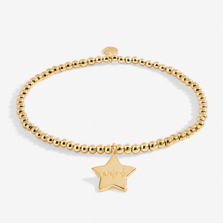 My Moments Christmas 'Sending You Christmas Wishes' Bracelet in Gold-Tone Plating