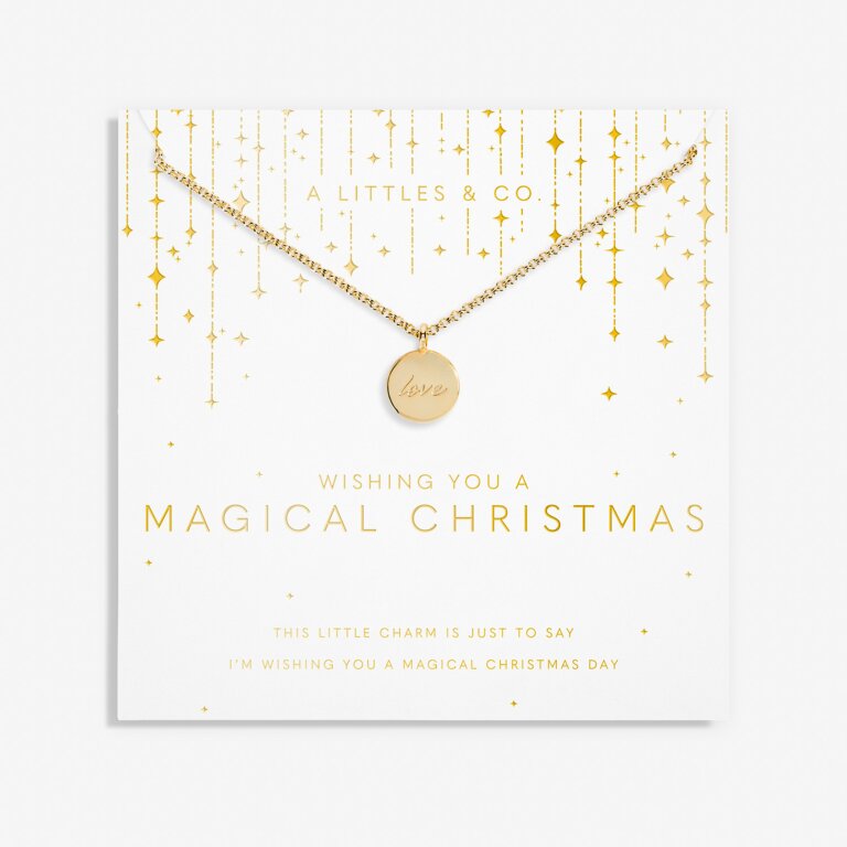 My Moments Christmas 'Wishing You A Magical Christmas' Necklace in Gold-Tone Plating