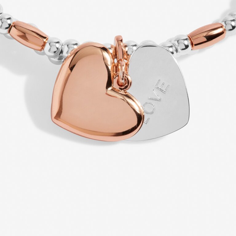 Lila Heart Bracelet in Silver Plating & Rose Gold-Tone Plating