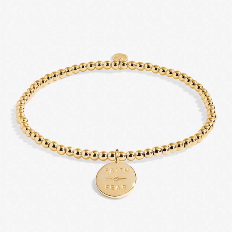 A Little 'Faith Over Fear' Bracelet in Gold-Tone Plating