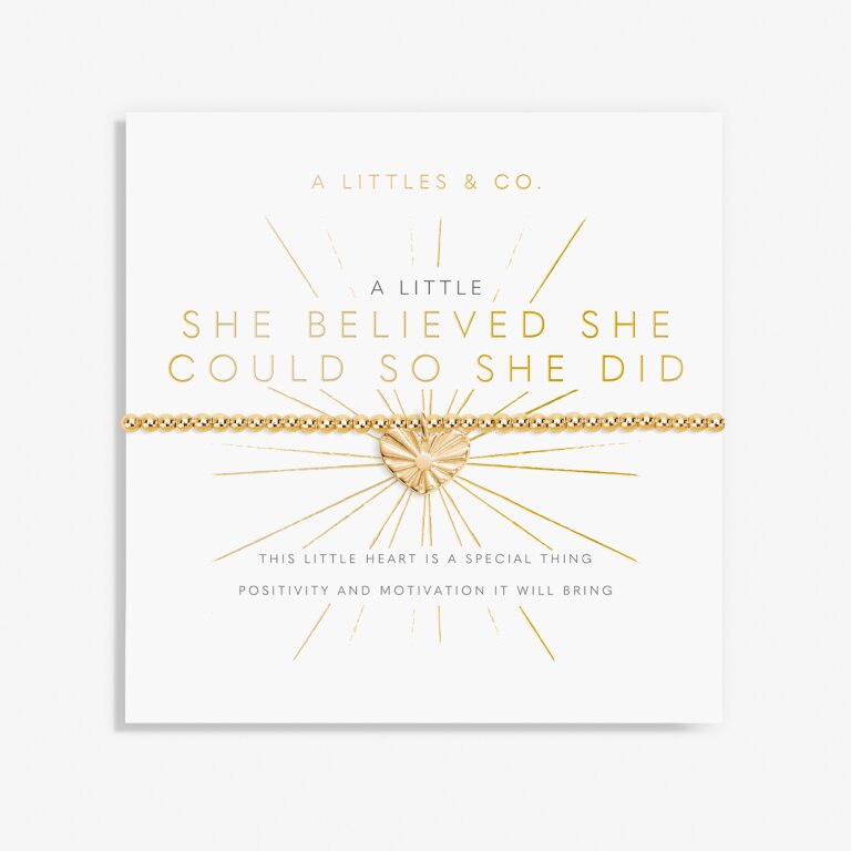 A Little 'She Believed She Could So She Did' Bracelet in Gold-Tone Plating