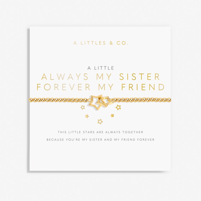 A Little 'Always My Sister, Forever My Friend' Bracelet in Gold-Tone Plating