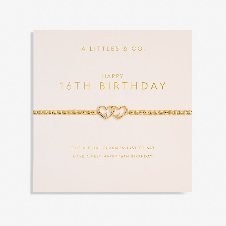 Forever Yours 'Happy 16th' Bracelet in Gold-Tone Plating
