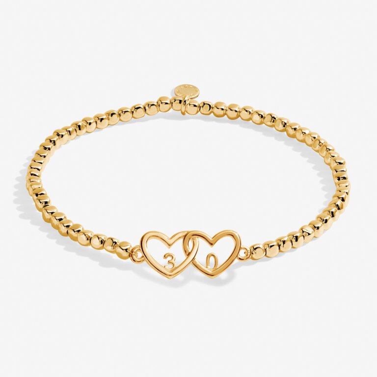 Forever Yours 'Happy 30th' Bracelet in Gold-Tone Plating