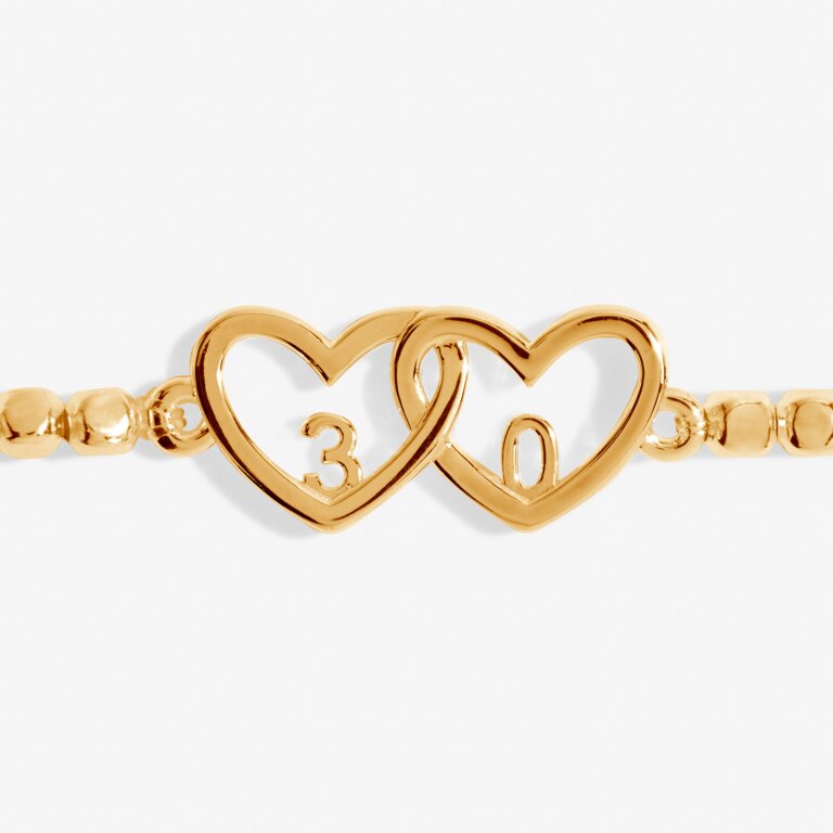Forever Yours 'Happy 30th' Bracelet in Gold-Tone Plating