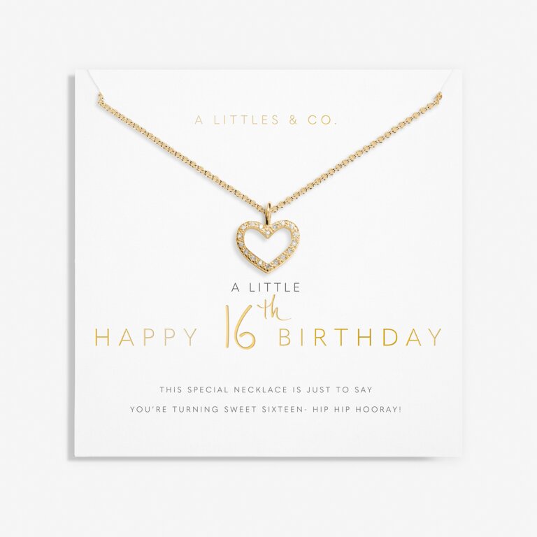 A Little 'Happy 16th Birthday' Necklace in Gold-Tone Plating