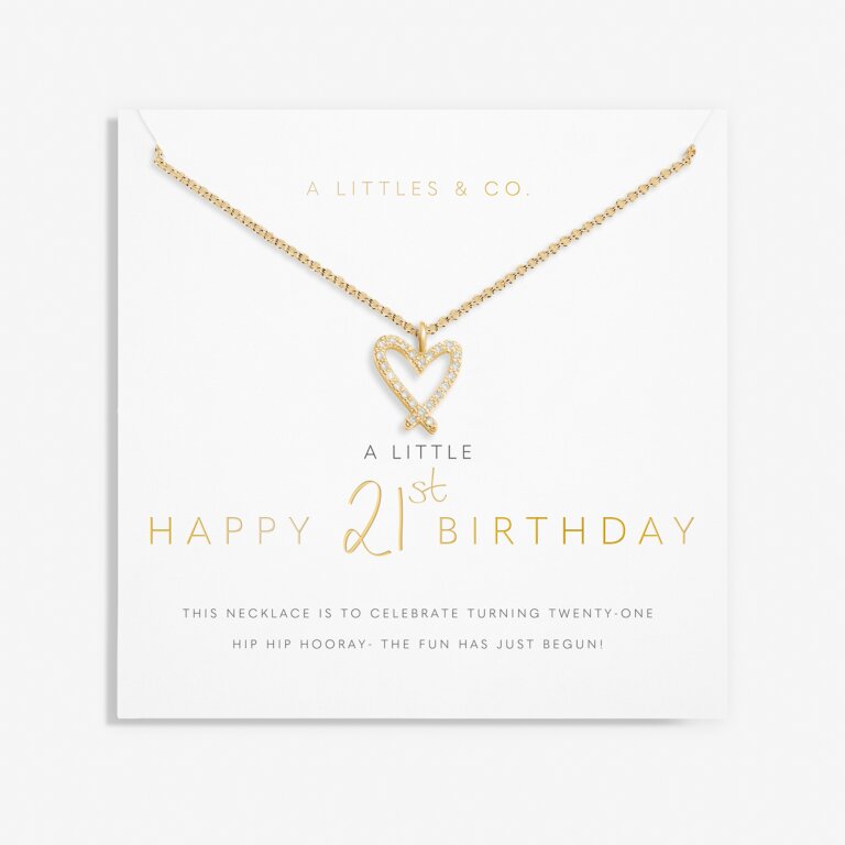 A Little 'Happy 21st Birthday' Necklace in Gold-Tone Plating