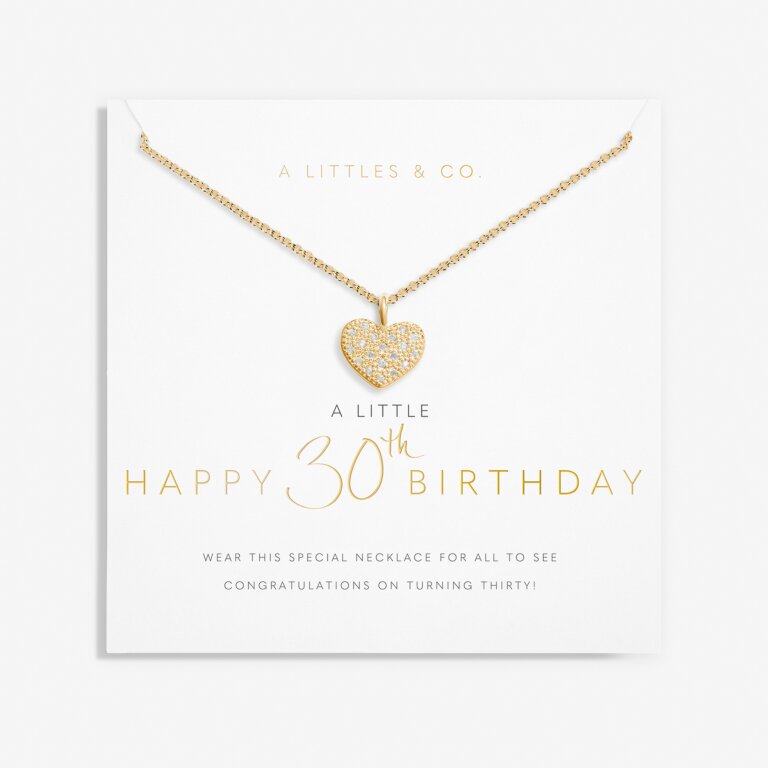 A Little 'Happy 30th Birthday' Necklace in Gold-Tone Plating