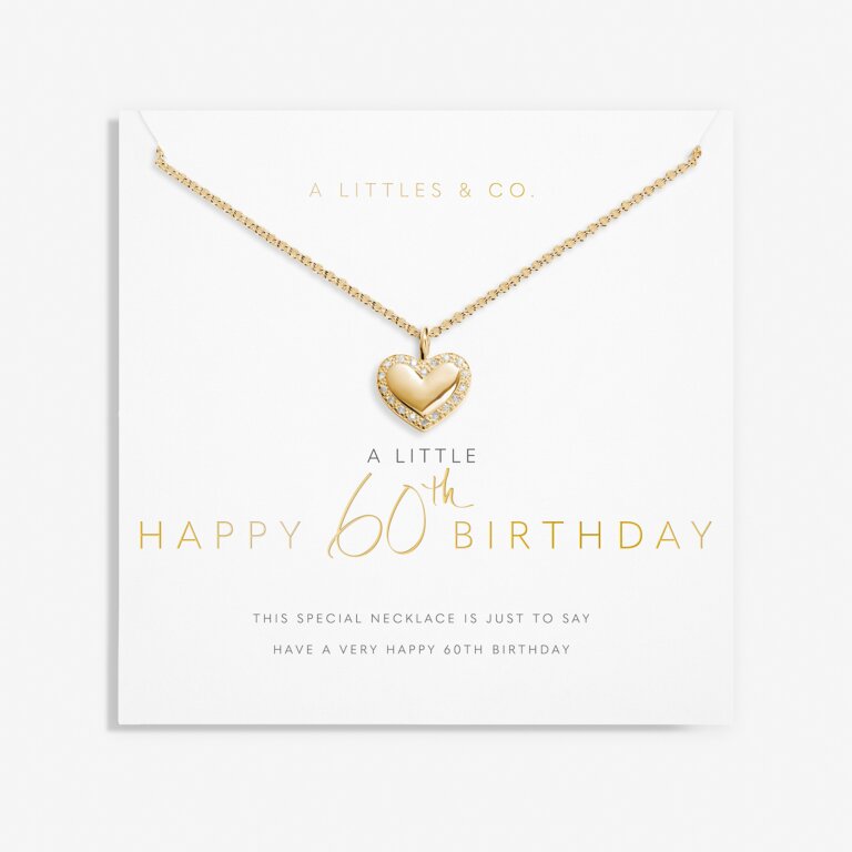A Little 'Happy 60th Birthday' Necklace in Gold-Tone Plating