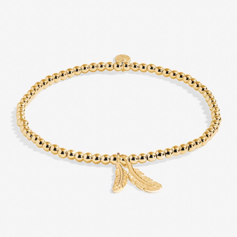 A Little 'Feathers Appear When Loved Ones Are Near' Bracelet in Gold-Tone Plating