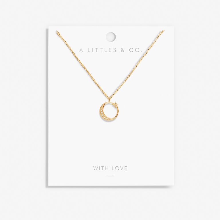 Moon Necklace in Gold-Tone Plating