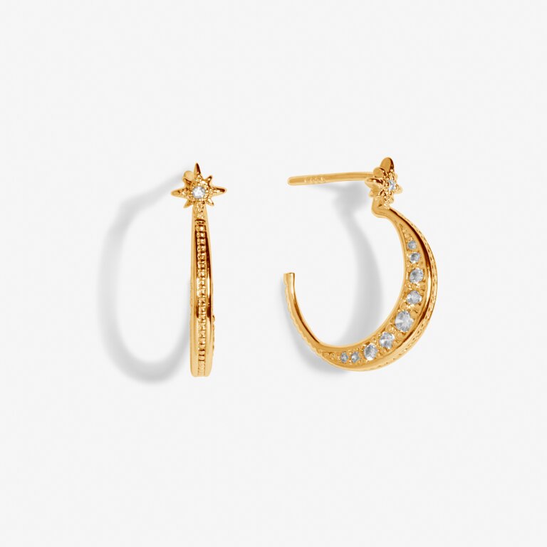 Moon Hoop Earrings in Gold-Tone Plating