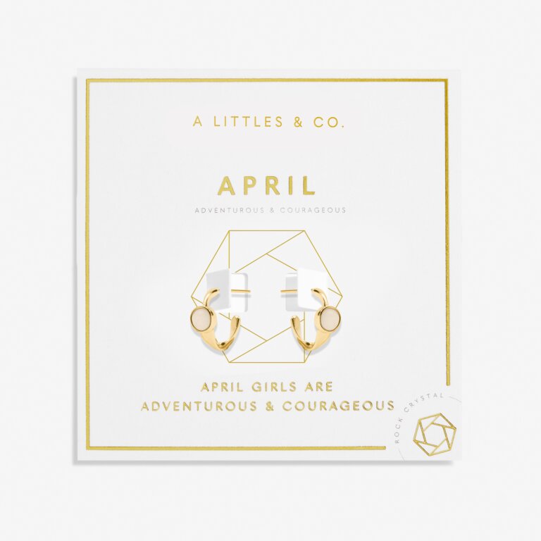 April' Birthstone Hoop Earrings In Gold-Tone Plating