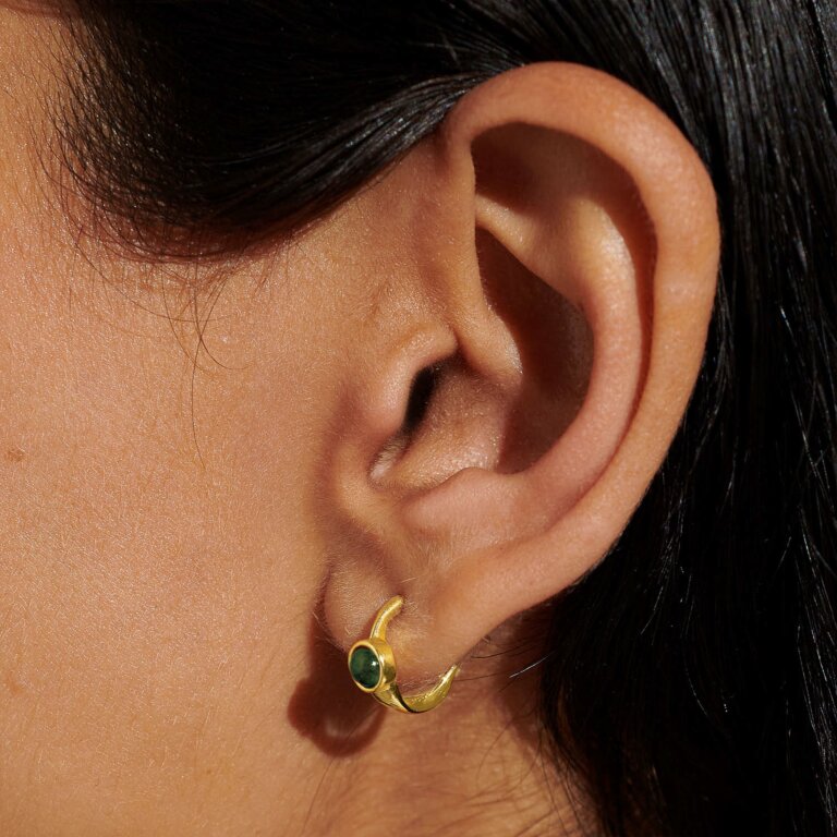 May' Birthstone Hoop Earrings In Gold-Tone Plating