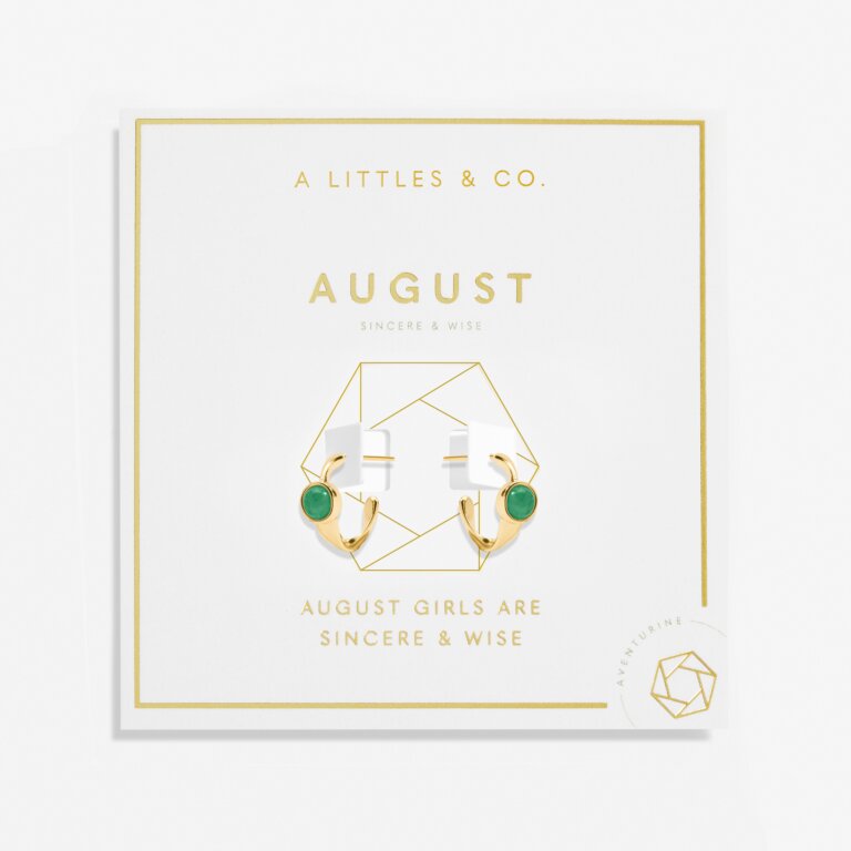 August' Birthstone Hoop Earrings In Gold-Tone Plating