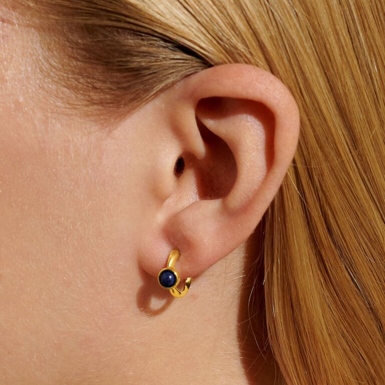 September' Birthstone Hoop Earrings In Gold-Tone Plating