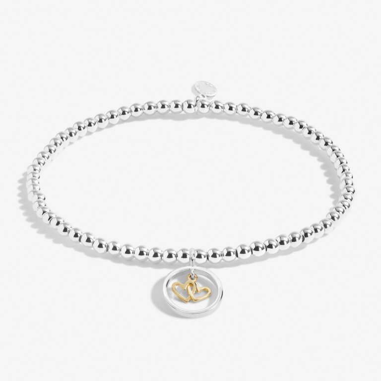 Boxed A Little 'Side By Side Or Miles Apart Sisters Are Always Close By Heart' Bracelet In Silver Plating And Gold-Tone Plating