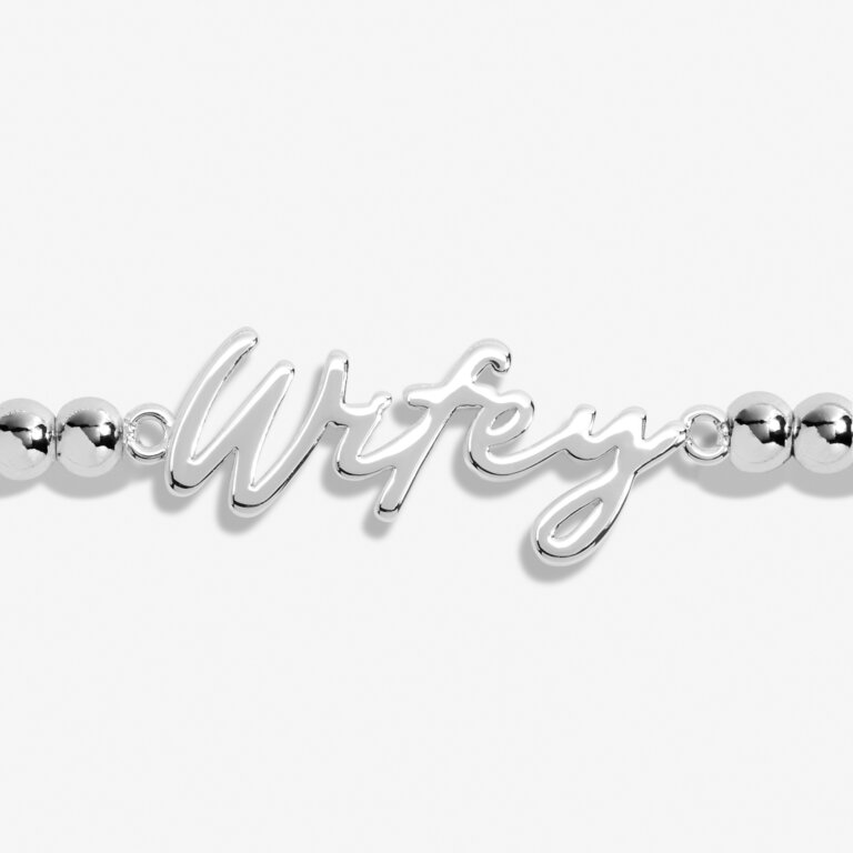 A Little 'Wifey For Lifey' Bracelet In Silver Plating