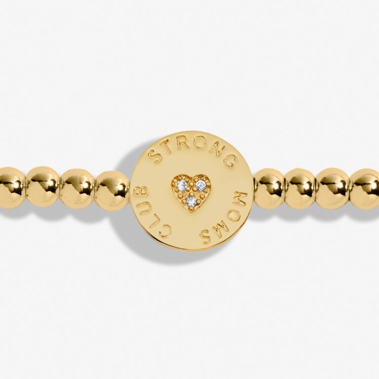 A Little 'Strong Moms Club' Bracelet In Gold-Tone Plating