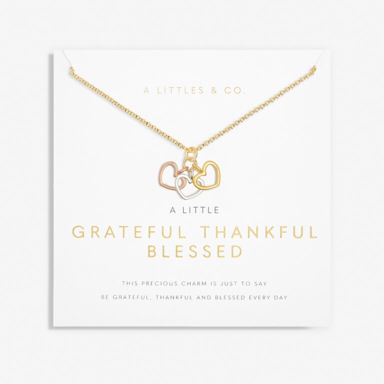 A Little 'Grateful Thankful Blessed' Necklace In Gold-Tone Plating