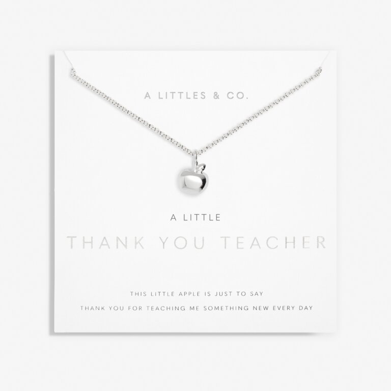A Little 'Thank You Teacher' Necklace In Silver Plating