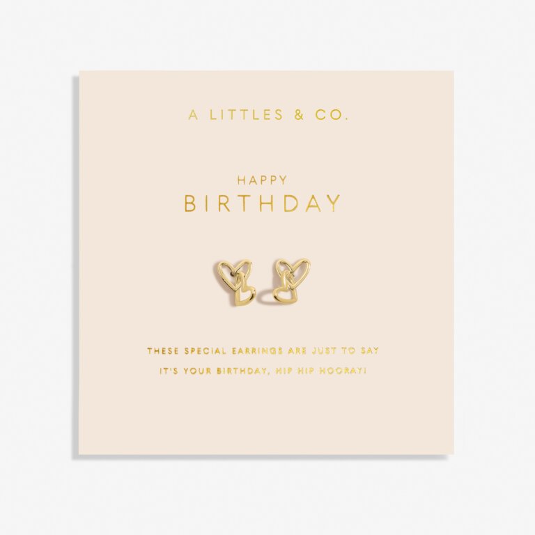 Forever Yours 'Happy Birthday' Earrings In Gold-Tone Plating