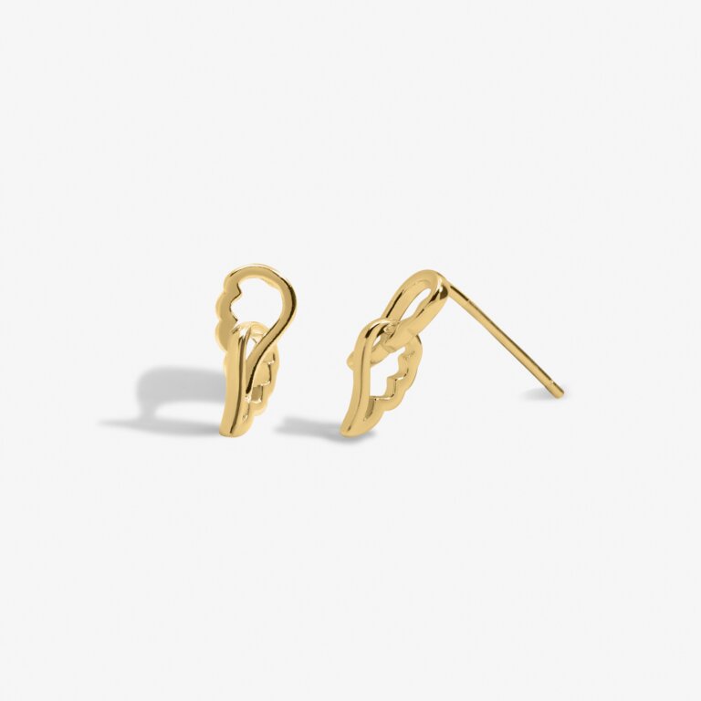 Forever Yours 'Guardian Angel' Earrings In Gold-Tone Plating