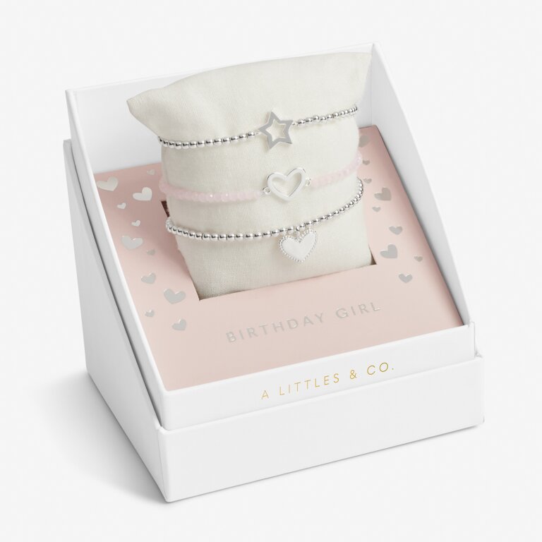 Children's Celebrate You 'Birthday Girl' Bracelet Gift Box in Silver Plating