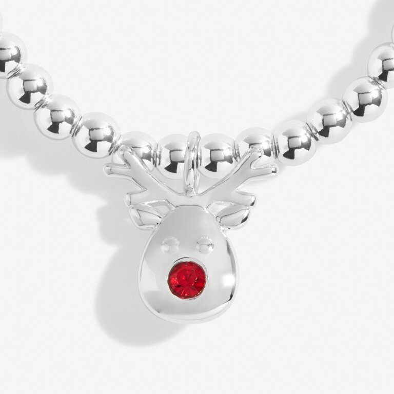 Children's Christmas A Little 'Rudolph The Reindeer' Bracelet in Silver Plating