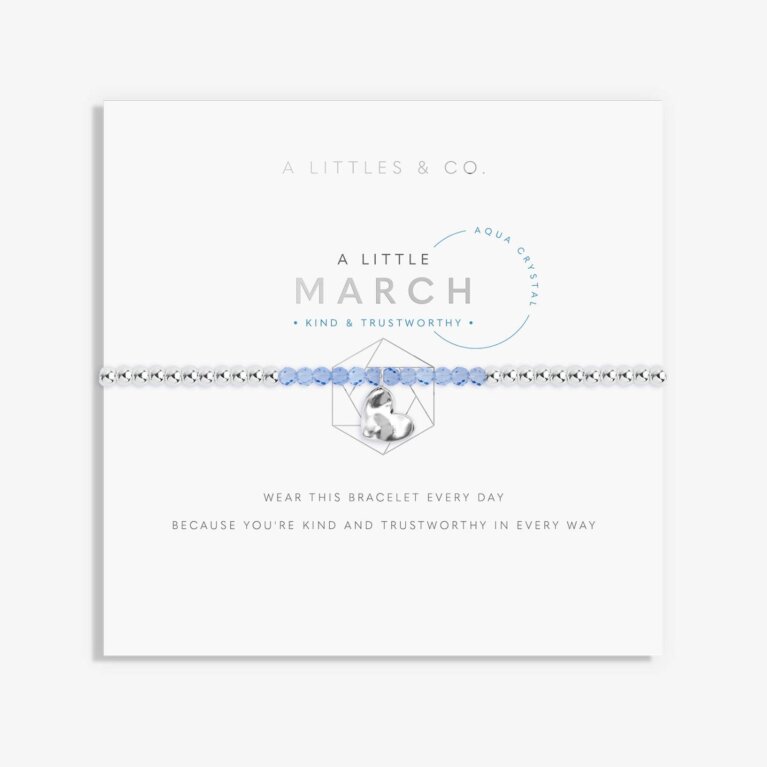 A Little Birthstone 'March' Aqua Crystal Bracelet