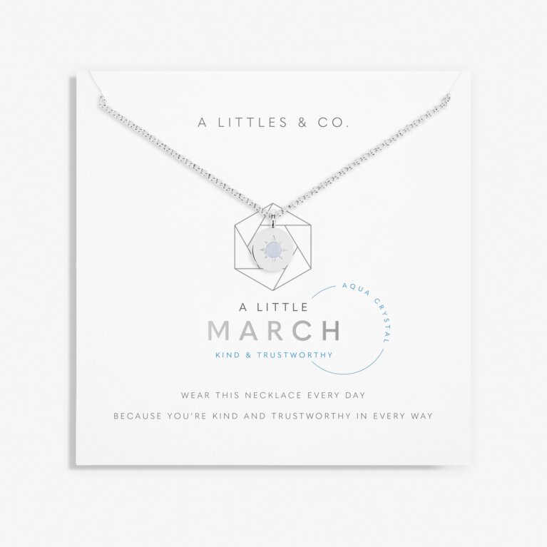 Birthstone A Little Necklace 'March' Aqua Crystal