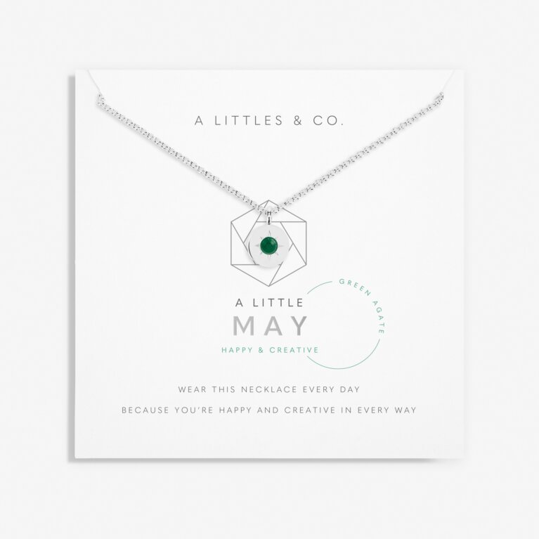 Birthstone A Little Necklace 'May' Green Agate