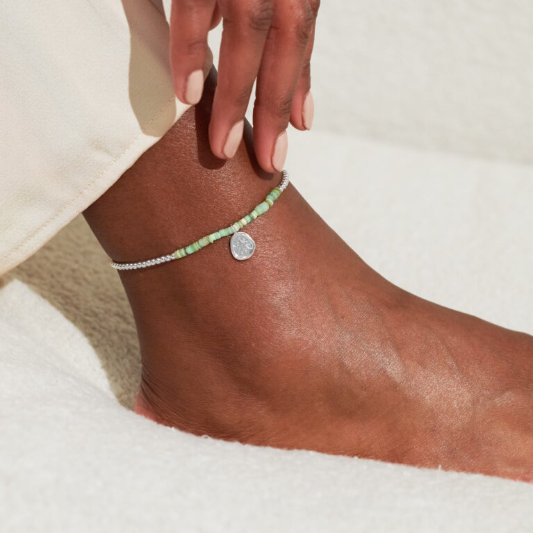 Anklet Green Shell Silver Star