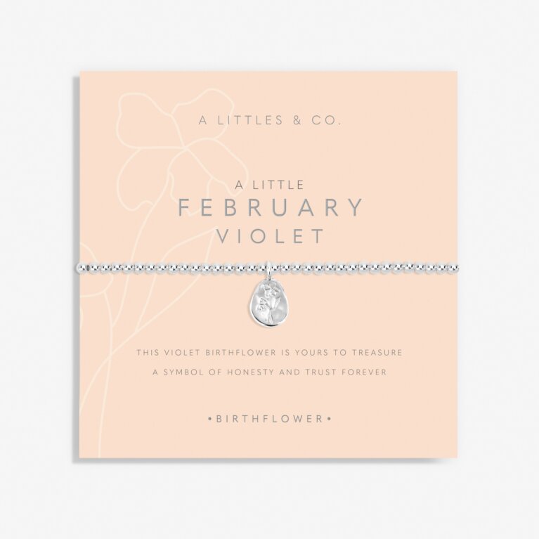 Birthflower A Little 'February' Violet Bracelet